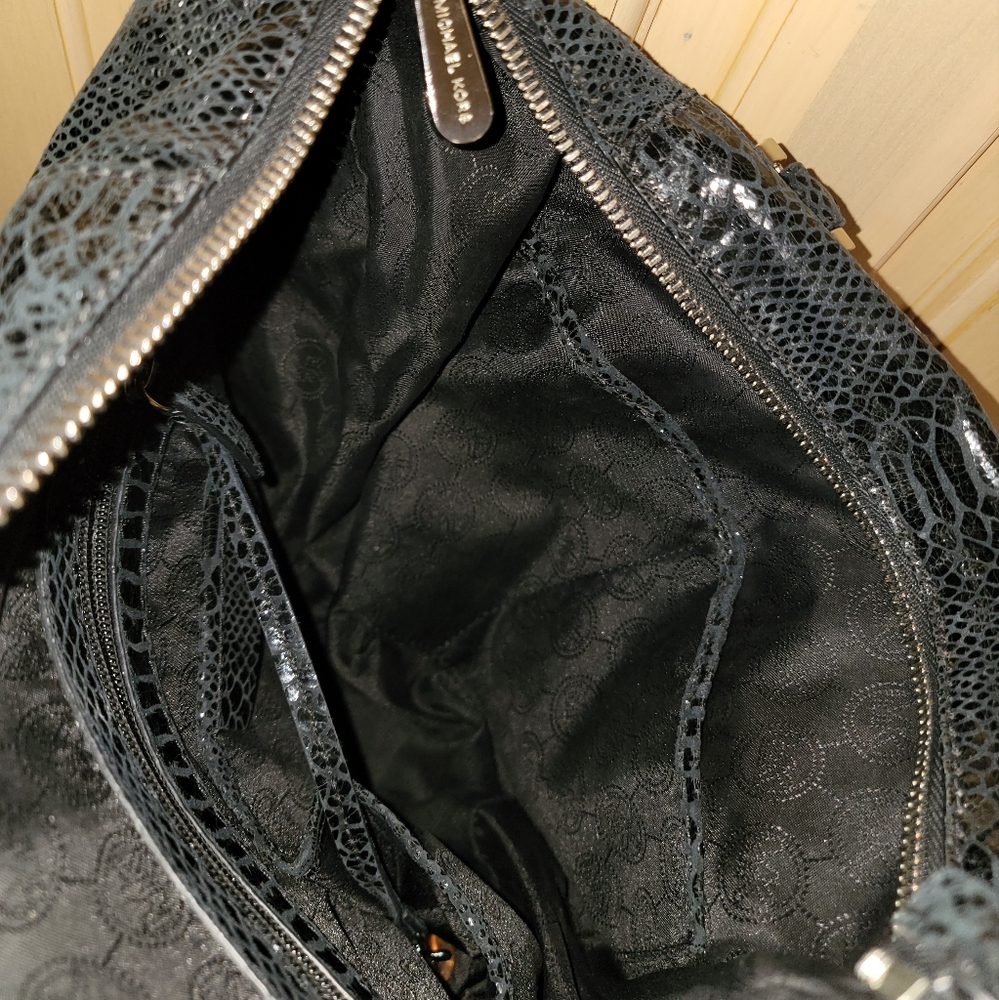 Michael Kors Fulton Black Patten Python Leather P… - image 4